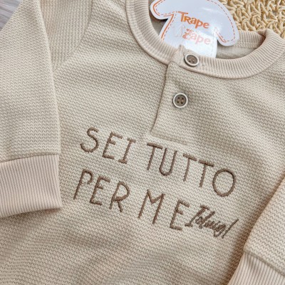 Conj. Casaco Sei Tutto Per Me e Calça Ursinhos - Areia